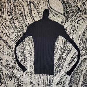 Acne Studios Black Ribbed Women's Turtleneck Top